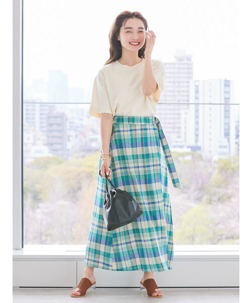 【ついに再販開始！】 セール 60%OFF】ラップ風チェックスカート(505290806 スカート