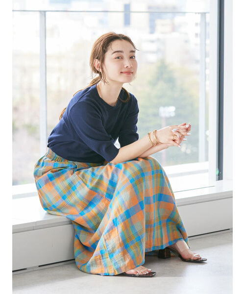 セール 60%OFF】ラップ風チェックスカート(505290806