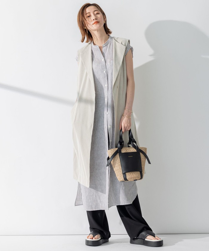 セール 40%OFF】【洗える】LIBECO ノースリーブ シャツ