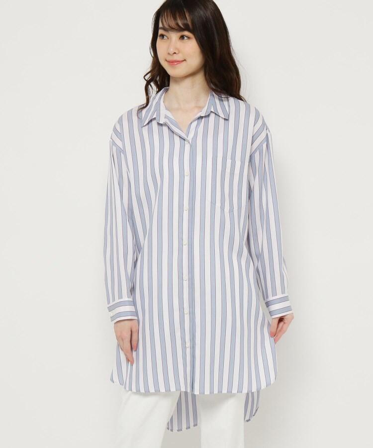 FASHION MESSAGE 五分袖ストライプチュニック GOLDJAPAN 大きいサイズ レディース チュニック 半袖 5分袖