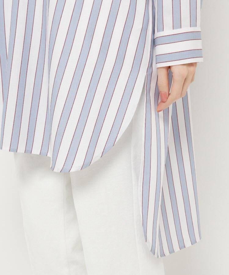 セール 50%OFF】【手洗い可】レーヨン混ストライプシャツ