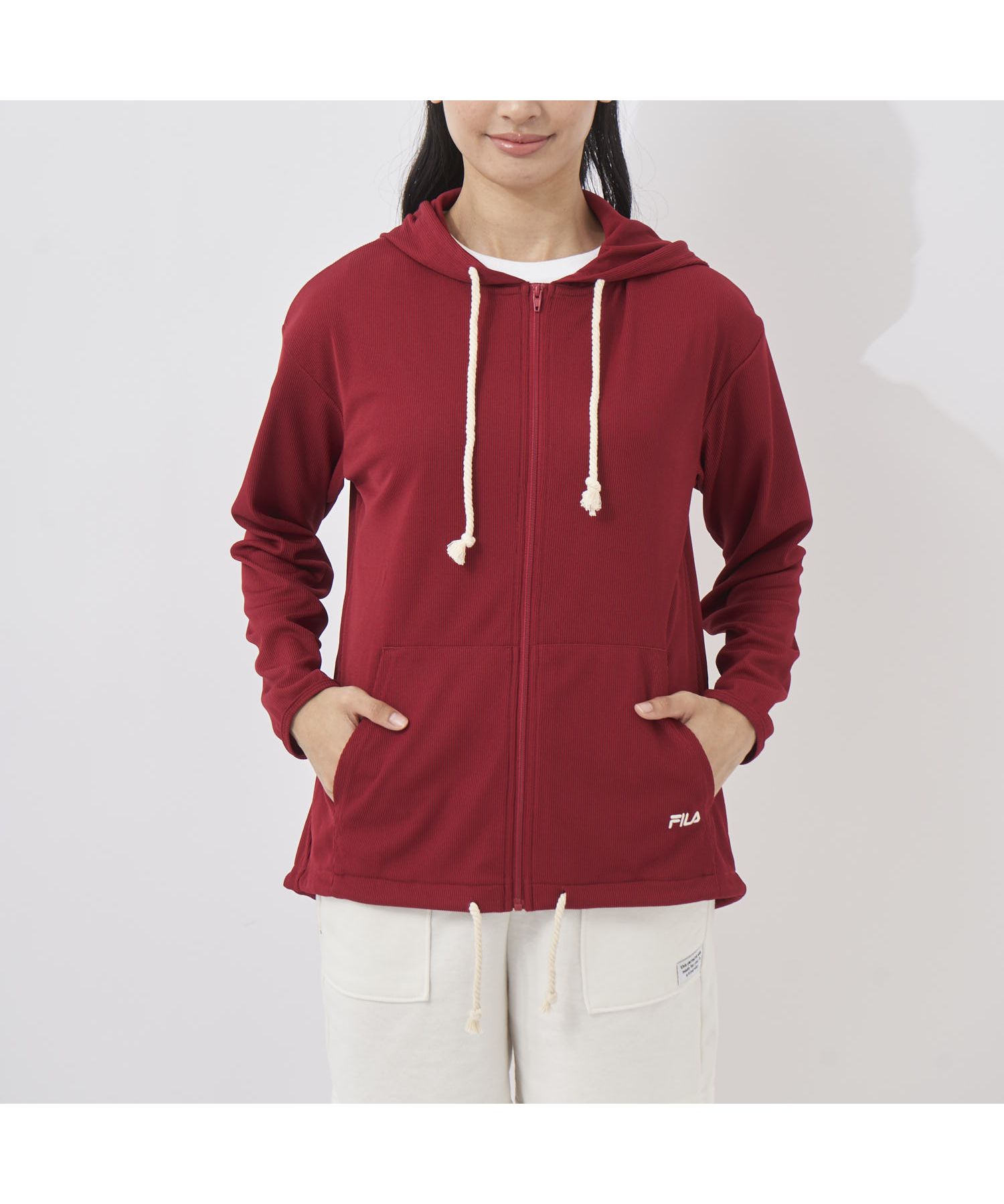 フィラ FILA 【フィットネス】水陸両用 UVカット リブフルジップ