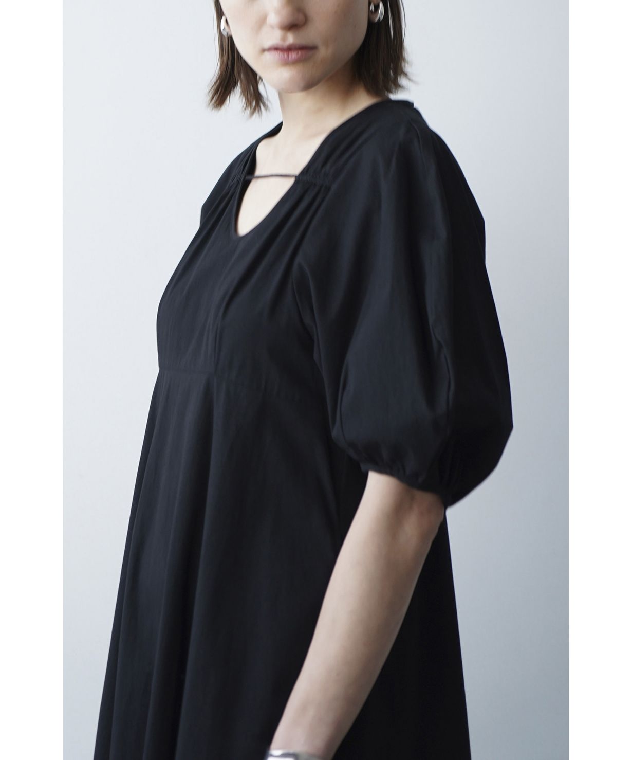 【人気】 クラネ インナー付き パフスリーブ ワンピース 1 ネイビー ♪ CLANE(クラネ)のLACE MINI PUFF SLEEVE ONEPIECE通販