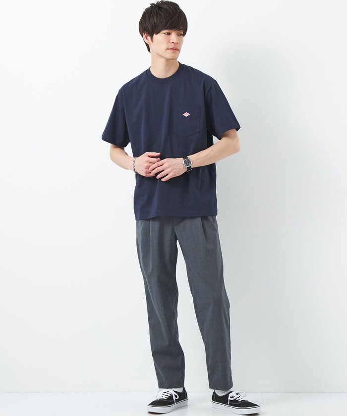 DANTON>ロゴ ポケット ソリッド Tシャツ(505283685) | グリーン DANTON>ロゴ ポケット ソリッド Tシャツ(505283685) | グリーン