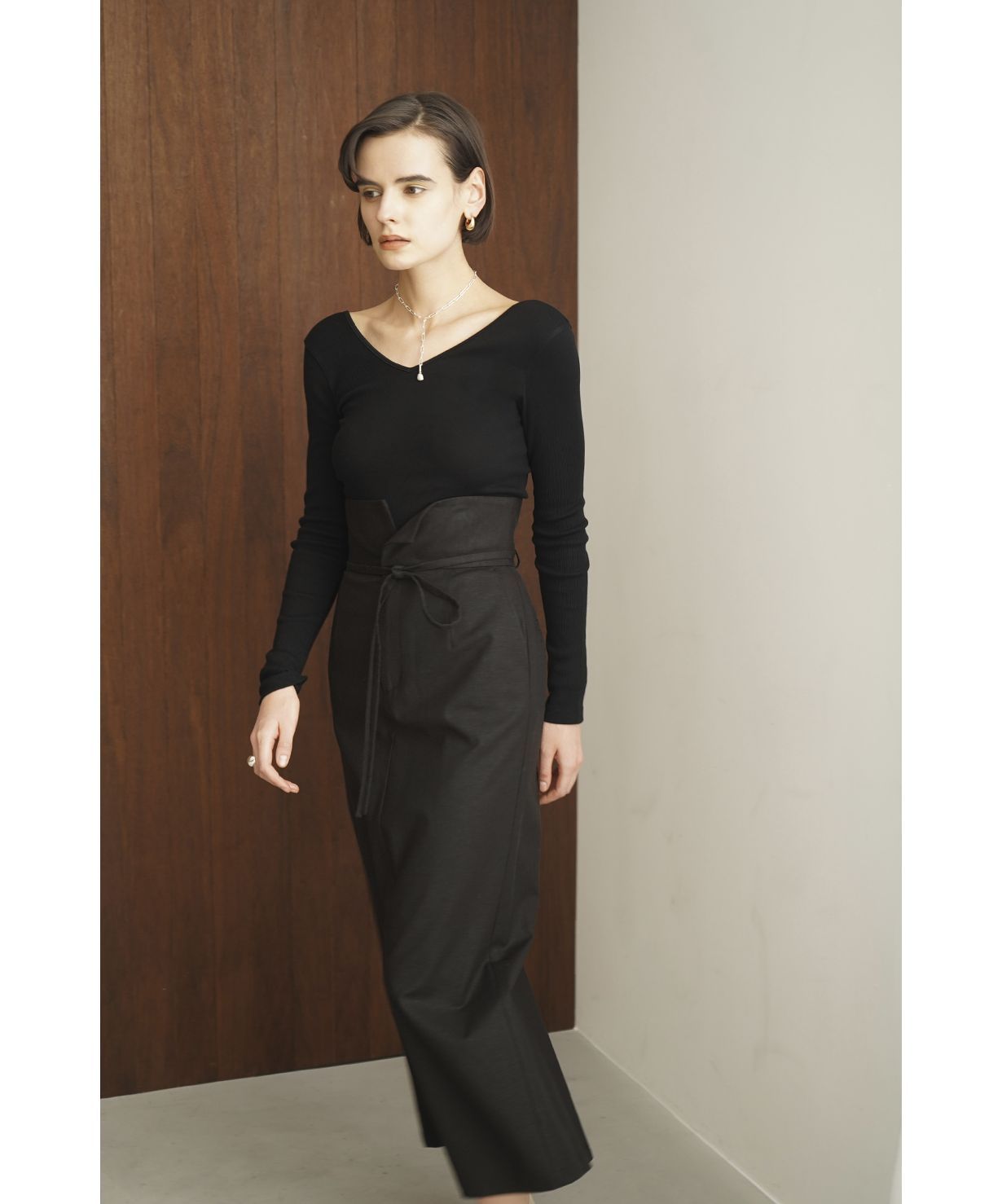 セール】SOFT RIB V NECK TOPS(505288914) | クラネ(CLANE) - d