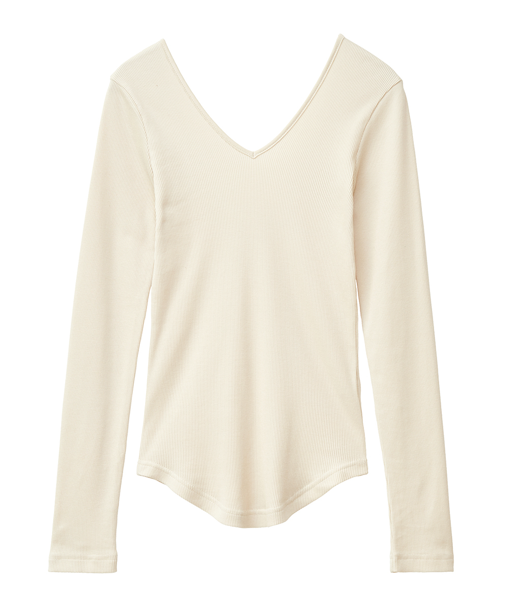 セール】SOFT RIB V NECK TOPS(505288914) | クラネ(CLANE) - d