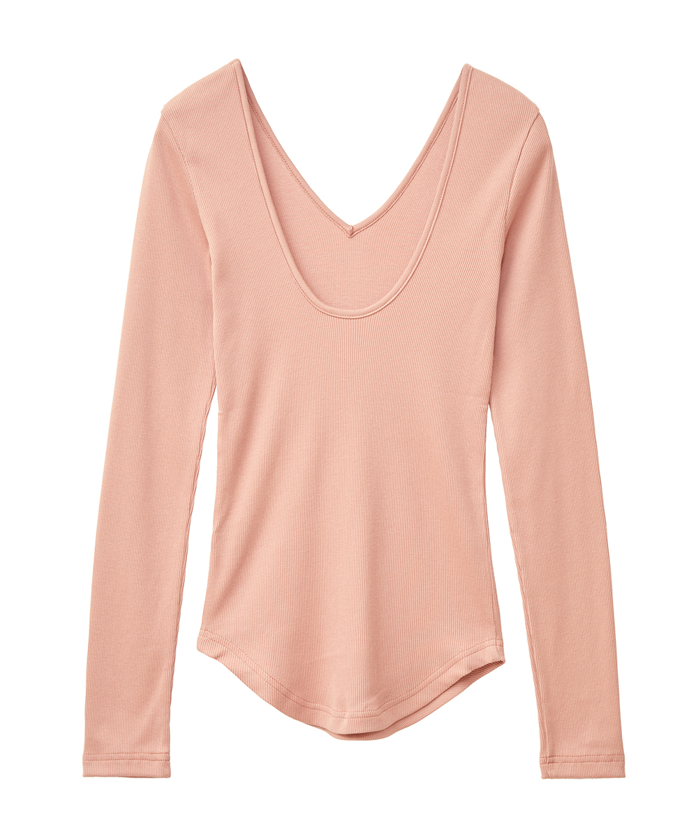 【最終値下げ！】CLANE  DEEP V NECK TOPS クラネ CLANE DEEP V NECK TOPS （ORANGE） - ファッション通販