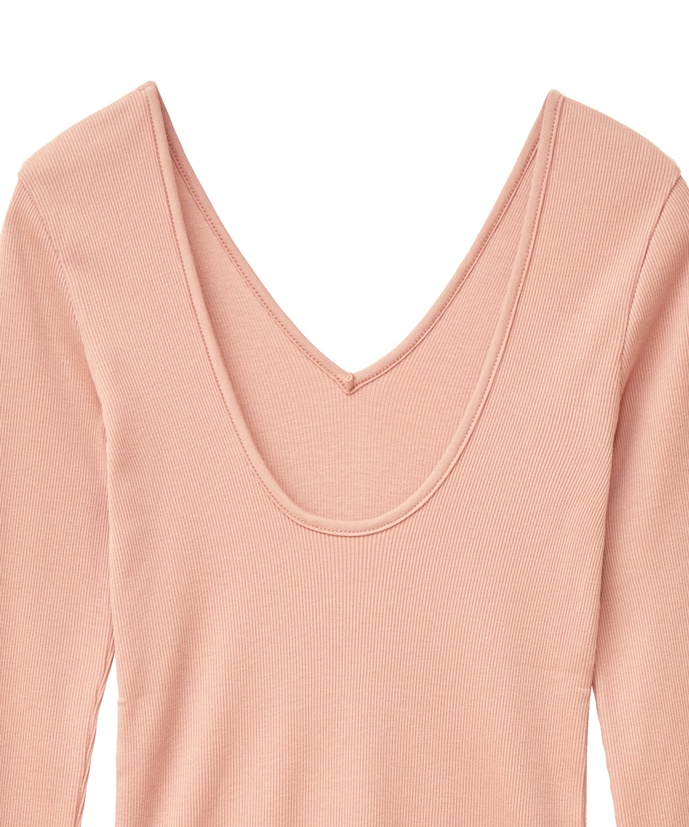 CLANE  SOFT RIB V NECK TOPS