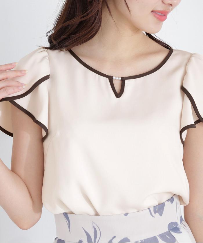セール 10%OFF】チューリップスリーブパールブラウス(505290119
