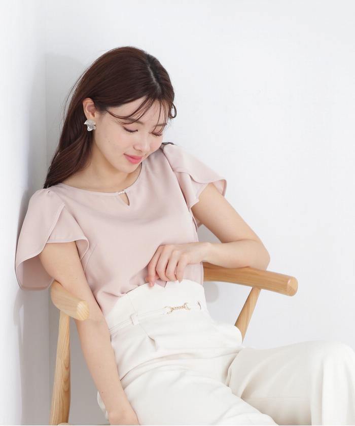 セール 10%OFF】チューリップスリーブパールブラウス(505290119
