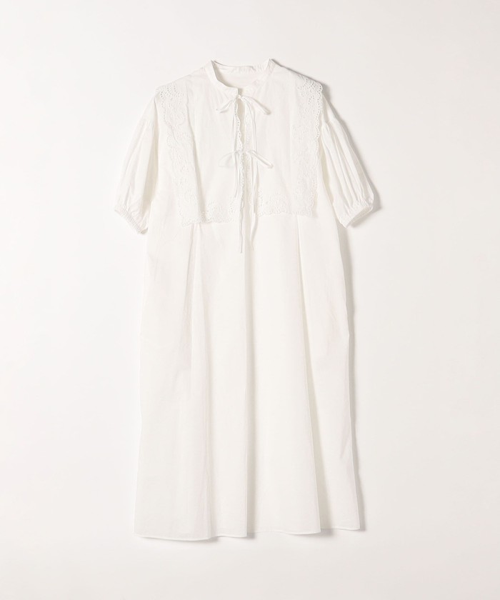 【極美品】SHIPSシップス　カットワーク ティアードワンピース Aライン SHIPS カットワーク ティアードワンピース Aライン ブラック