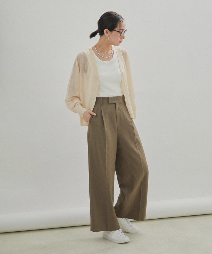 ご好評につき新色追加！]【洗える】Vネックシアーカーディガン