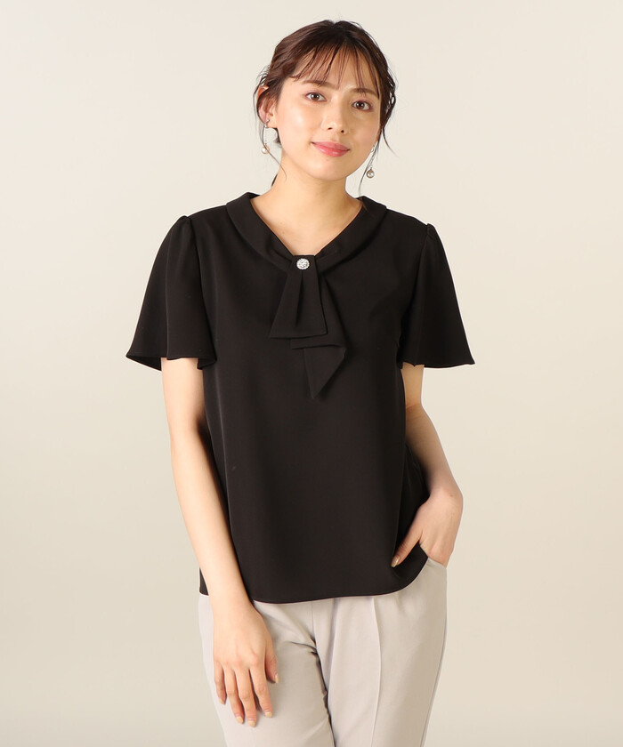 レッセ パッセ LAISSE PASSE フロントビジューブラウス