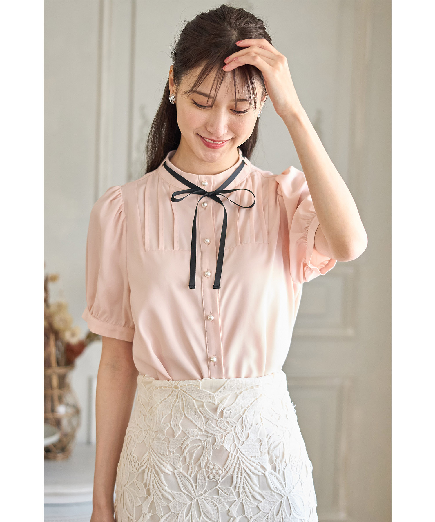 セール】トッコクローゼット tocco closet りぼん付きパール釦