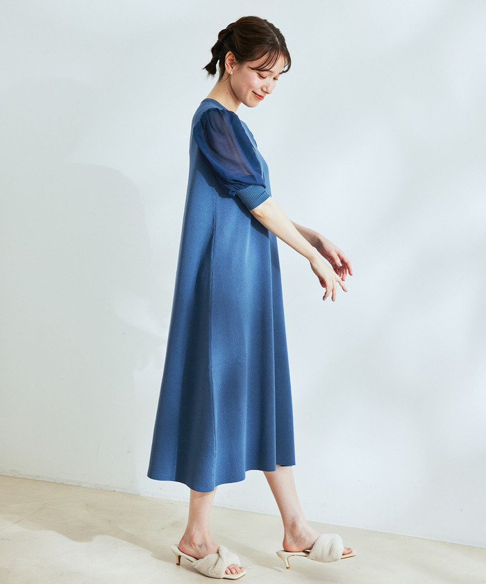 セール 30%OFF】センタータック袖シフォンワンピース(505289178