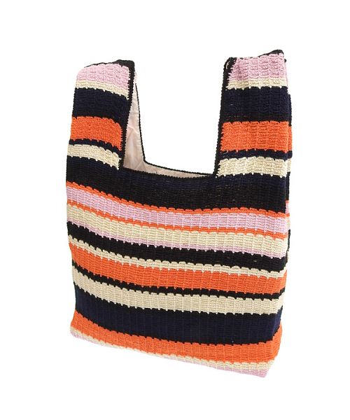 未使用品】 マルニ ステンシルバッグ アイボリー フラワー カゴ