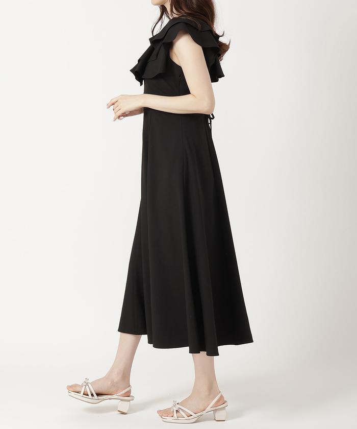 DVF Leylani ラッフル袖 ベルト付き フローラル ミッド ワンピ DVF Leylani ラッフル袖 ベルト付き フローラル ミッド ワンピ