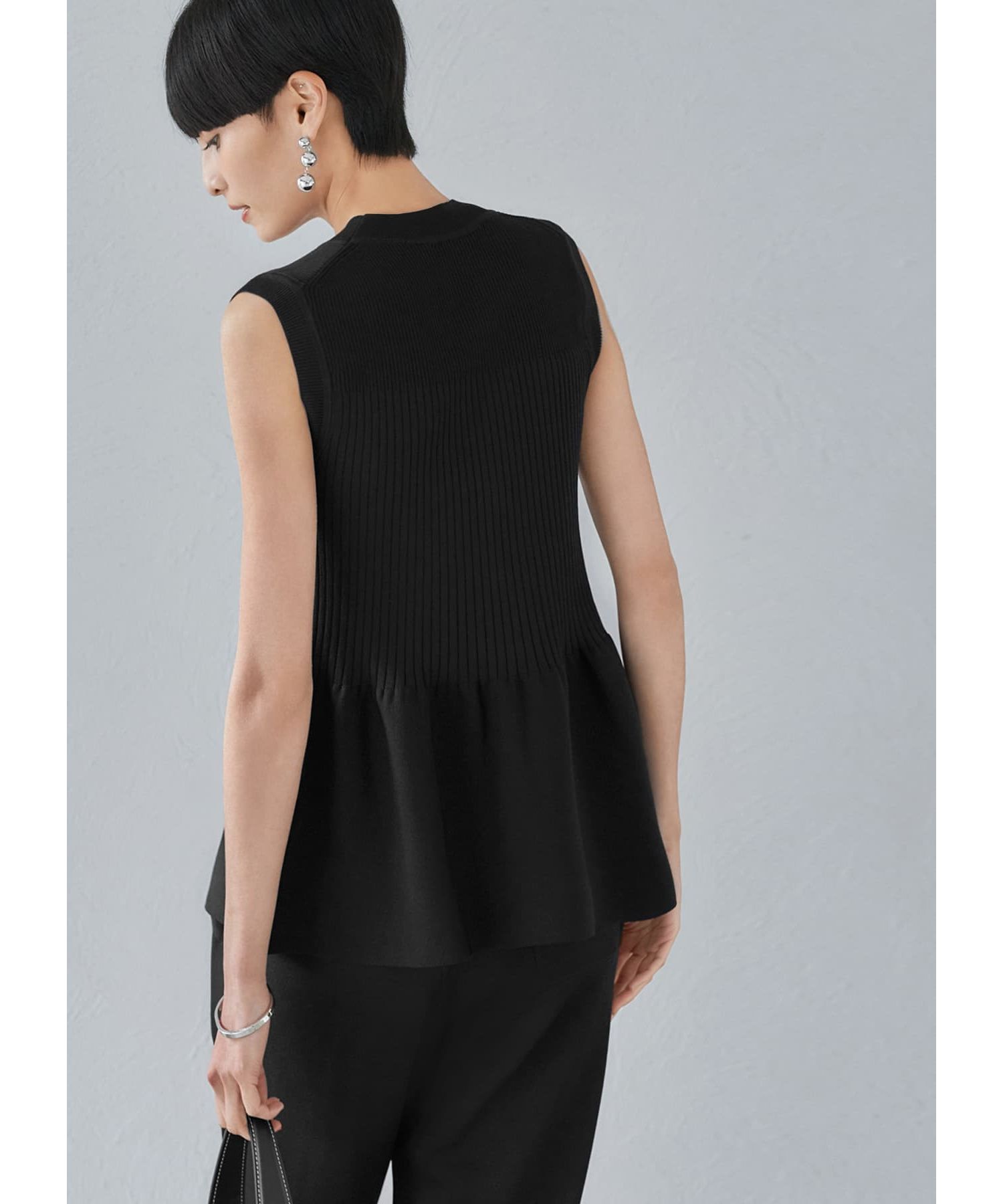 スタイルデリ STYLE DELI 【BLK001】美カバーぺプラムトップス （ブラック） スタイルデリ STYLE DELI 【BLK001】美カバーぺプラムトップス