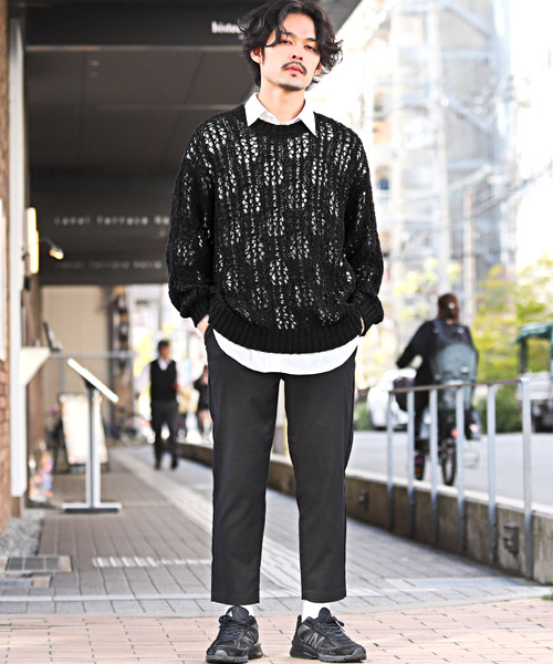 セール】ラグスタイル LUXSTYLE テープヤーンレース編みニット