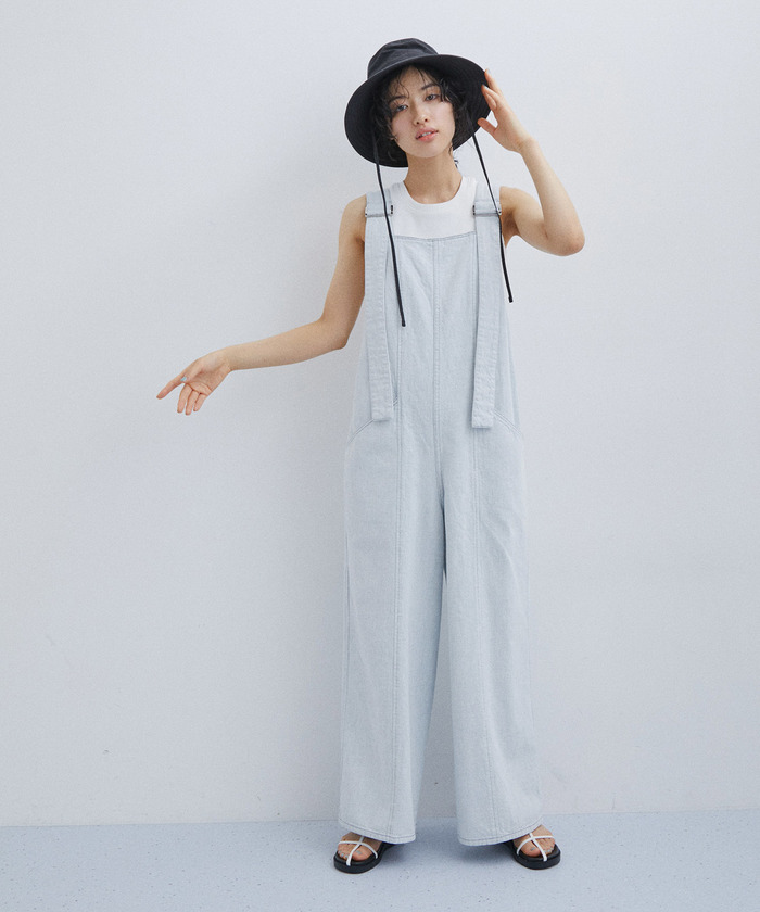 72◇atelier naruse コットンデニムサロペット TS0529-8 atelier naruse アトリエナルセ コットンデニムサロペットパンツ