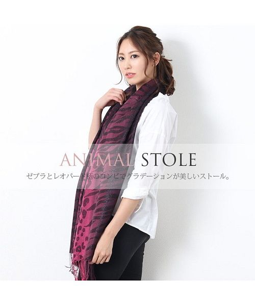 ミンク、カシミヤ100% 花模様 大判ショール ミンク、カシミヤ100% 花模様 大判ショール（カシミア100