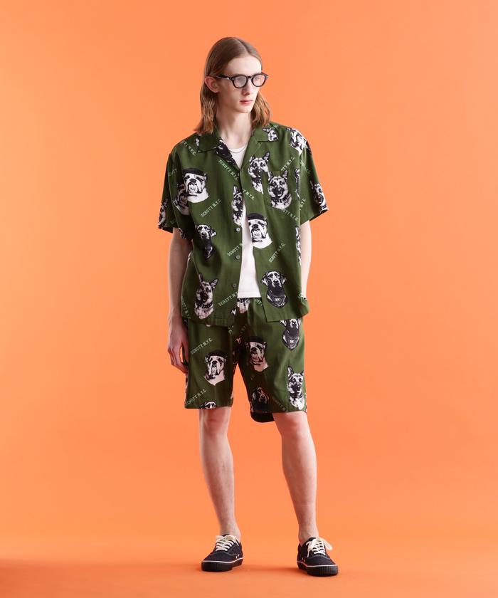 Schott ショット ドッグ アロハショーツ L ショートパンツ 犬柄 ショット（Schott）/HAWAIIAN SHORTS”DOG”／ハワイアンショーツ