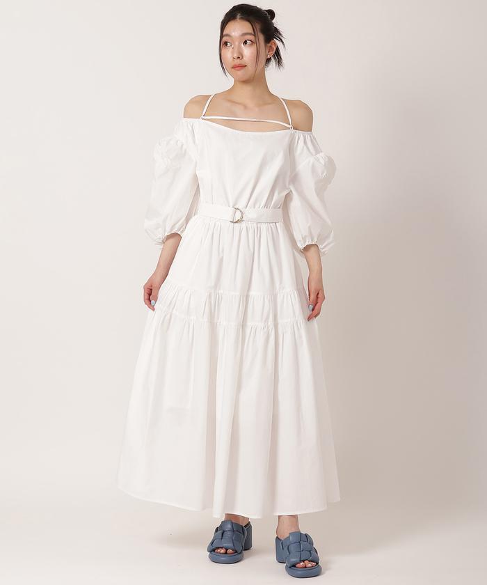 セール 60%OFF】オフショルボリューム袖マキシワンピース