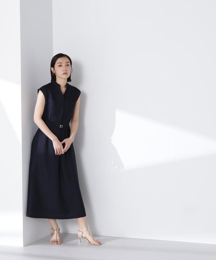 ダブルポケットフォルムワンピース NATURAL BEAUTY BASIC セール 30%OFF】ブッチャーダブルポケットワンピース(505218227
