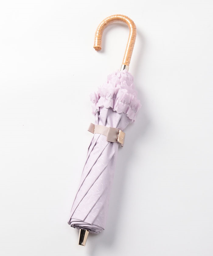 新品 LANVIN en Bleuライトパープル 晴雨兼用日傘 LANVIN en Bleu ランバンオンブルー 日傘 折りたたみ 晴雨兼用
