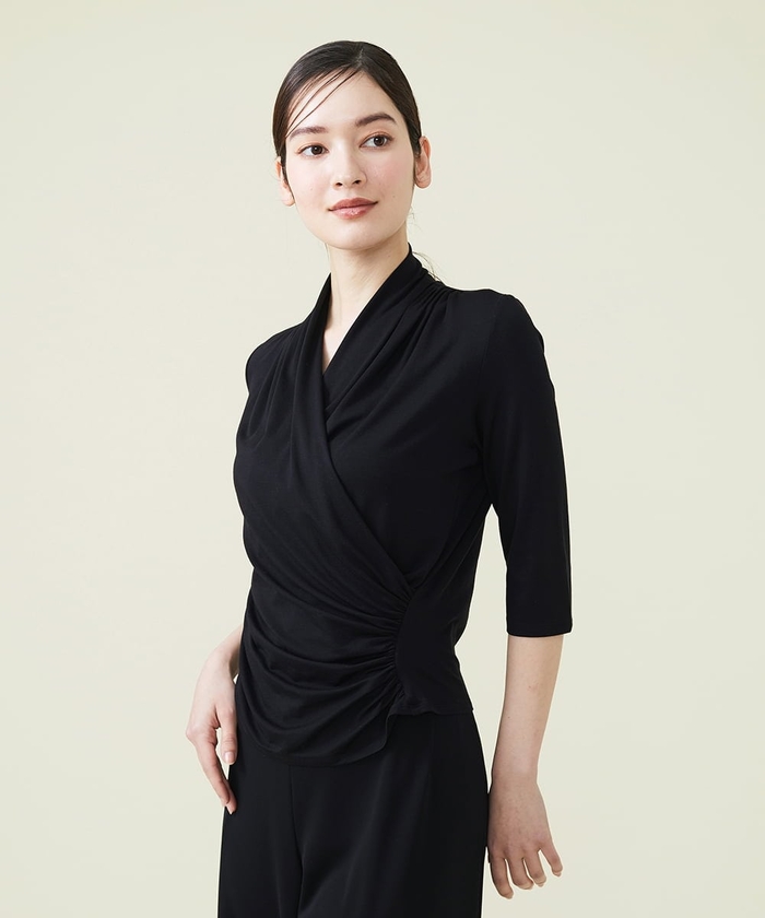 セール 50%OFF】リヨセル天竺カシュクールカットソー(505304168