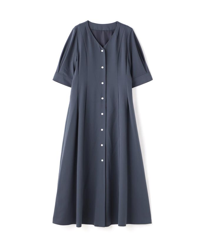 【限定セール！】 セール 60%OFF】フロントボタンVネックタックワンピース《S Size ワンピース