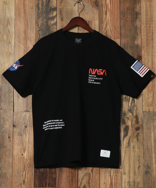 クーポン】【ALPHA/アルファ】NASA ロゴ 半袖Tシャツ/メンズ T