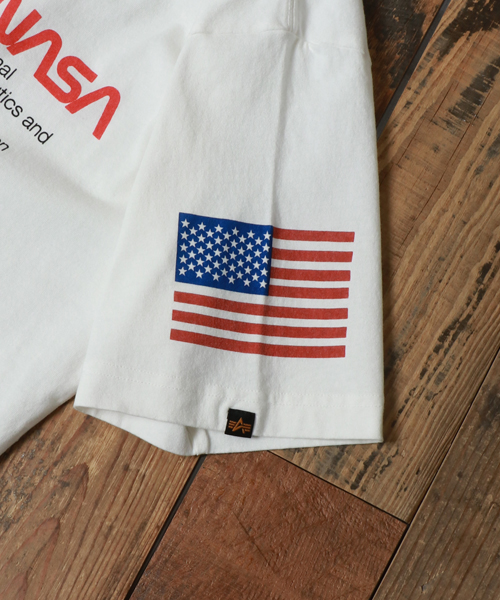 クーポン】【ALPHA/アルファ】NASA ロゴ 半袖Tシャツ/メンズ T