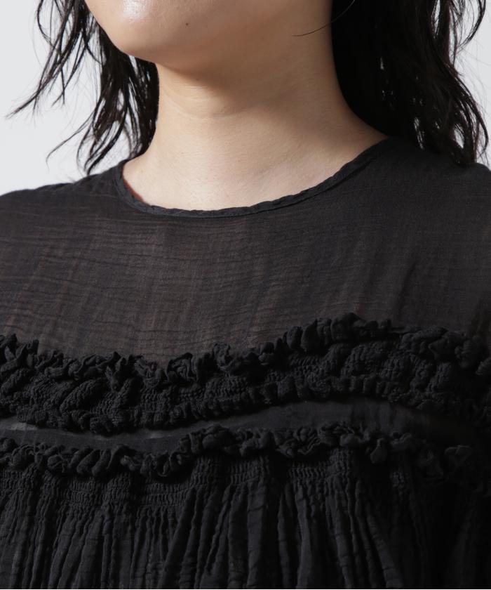 セール】RHODOLIRION/ロドリリオン SILK COTTON SHIRRING FRILL