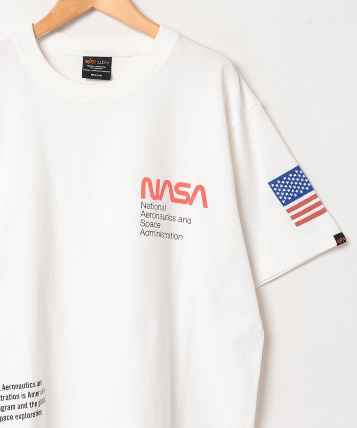 送料込★ALPHA INDUSTRIES★半袖Tシャツ NASA ISS Tシャツ クーポン】【ALPHA/アルファ】NASA ロゴ 半袖Tシャツ/メンズ T