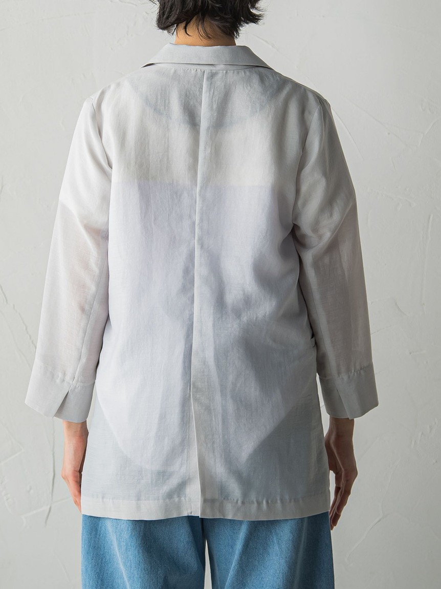 MAYSON GREYシアーテーラージャケット≪洗濯機で洗える≫ （ホワイト）L メイソングレイ MAYSON GREY シアーテーラージャケット≪洗濯機