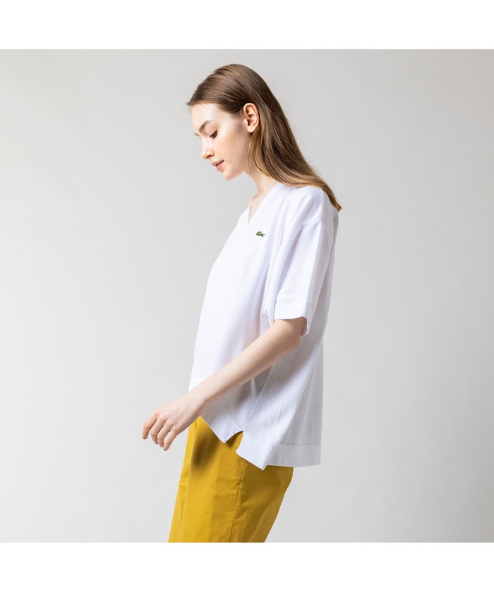 セール】ラコステ LACOSTE ワイドシルエットサマーニットVネック