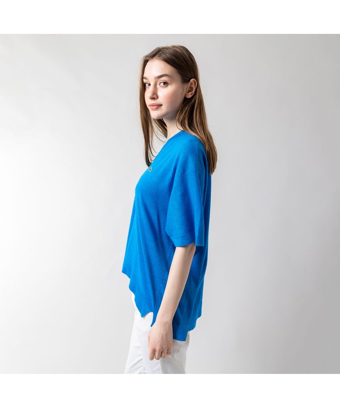 ☆LACOSTE☆ サマーニットセーター ラコステ LACOSTE ボーダーサマーニットセーター （グリーン