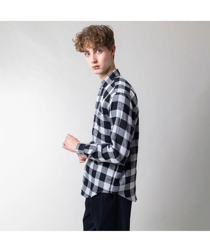 【美品】LACOSTE ラコステ 天竺素材ボタンダウンシャツ 長袖 ブラウン L リネンボタンダウンシャツ | LACOSTE/ラコステ | 三越伊勢丹