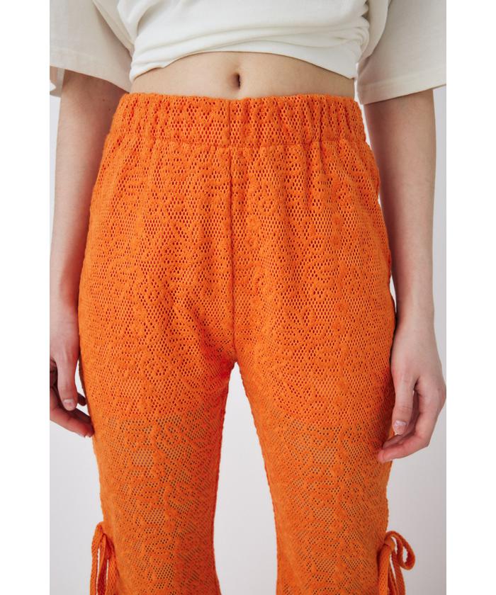 MOUSSY SIDE RIBBON LACE パンツ ブラック MOUSSY（マウジー）の「SIDE RIBBON LACE パンツ（その他パンツ