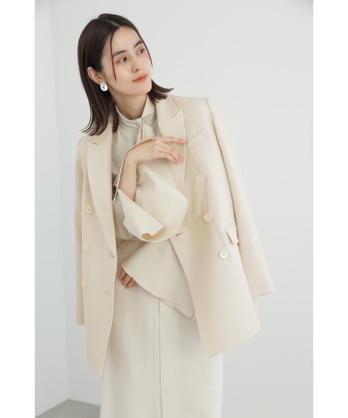JILL STUART アイボリー ダブルブレストピーコート S