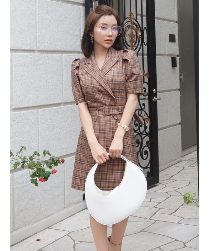ワンピース GRACE JACKET CHECKMINIDRESS eimyistoire セール】エイミーイストワール eimy istoire GRACE JACKET CHECK