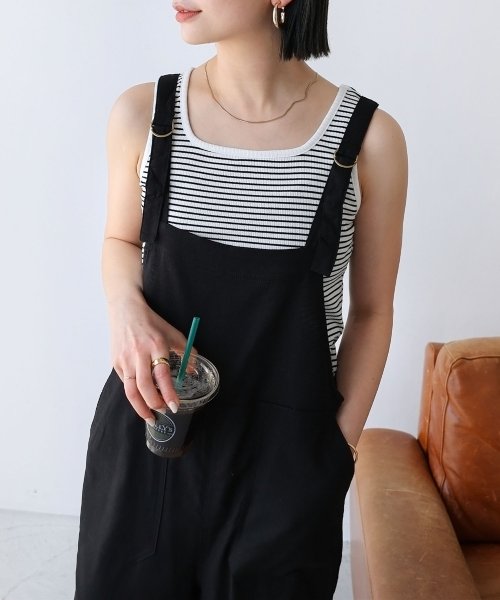 クーポン】【セール20%OFF】レーヨンリネンベイカーサロペット オールインワン ワンピース(502506256) アンドミー(and Me...) d fashion TODAYFUL Double Suspenders Salopette