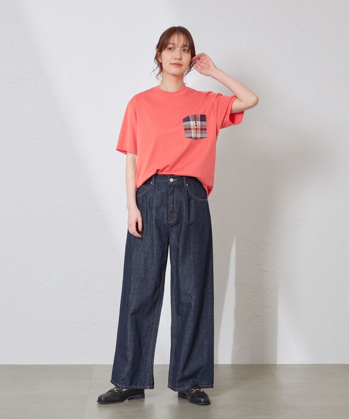 新品タグ付きマッキントッシュフィロソフィーバッキンガムベアへビーウェイトTシャツ セール】バッキンガムベア ハウスチェックポケTシャツ(505258893