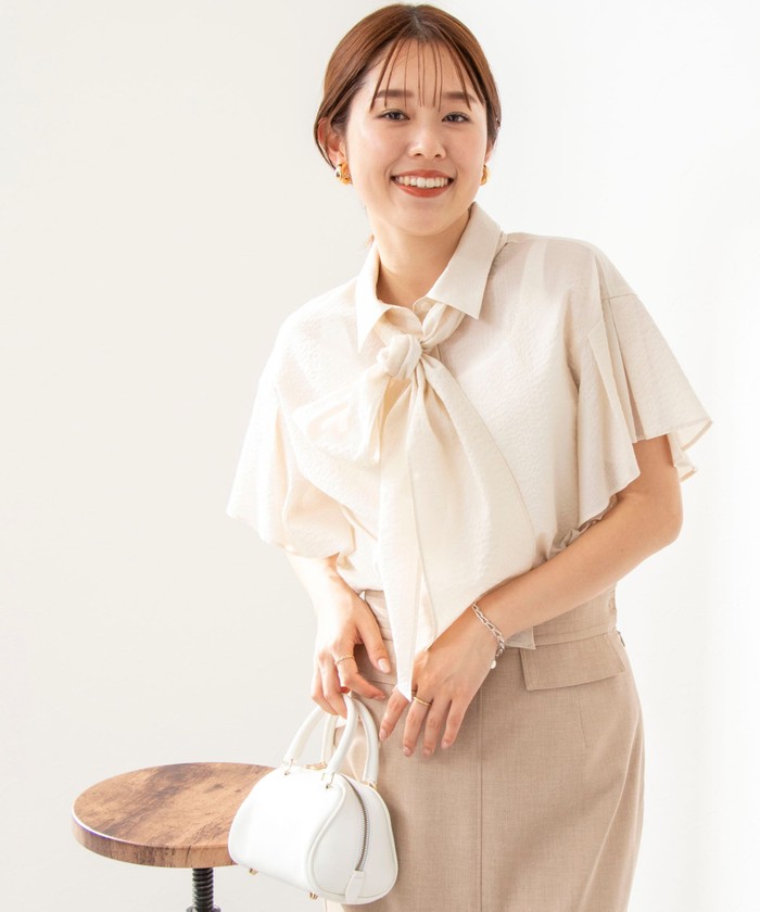 セール 55%OFF】ラッフルリボンブラウス(505311836