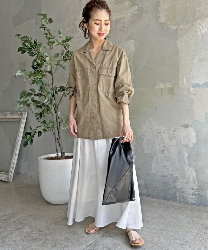 セール 30%OFF】リネン混ギャザーフレアスカート(505313626