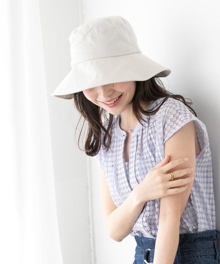 セール 20%OFF】【吸水速乾】麻混つば広ハット(505313826