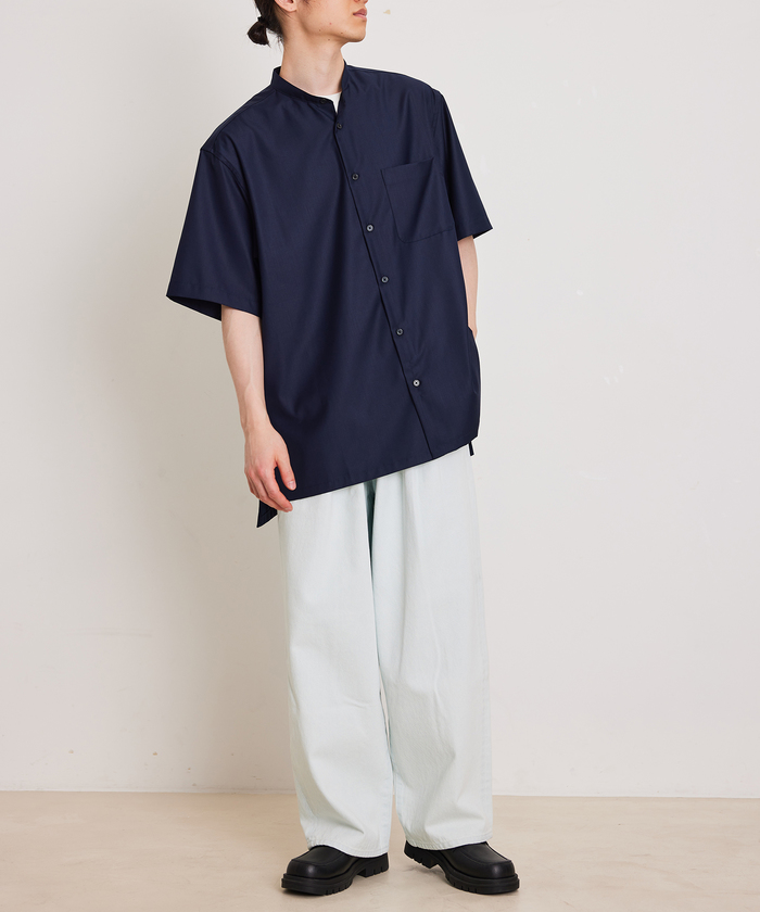 【完売品】ADAM ET ROPE フォルムバンドカラーシャツ　アダムエロペ ADAM ET ROPÉ FEMME(アダム エ ロペ ファム) / 【サステナブル