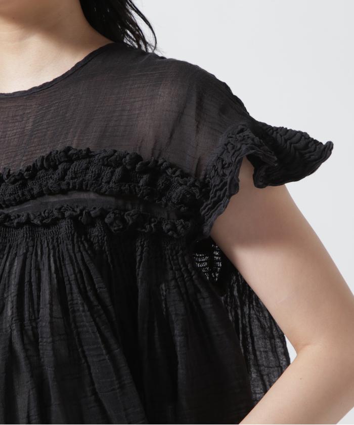セール】RHODOLIRION/ロドリリオン SILK COTTON SHIRRING FRILL