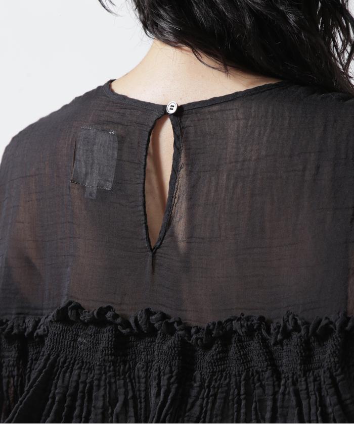 セール】RHODOLIRION/ロドリリオン SILK COTTON SHIRRING FRILL